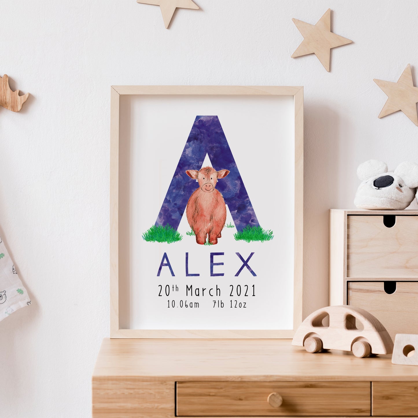 Animal Illustration Name Gift- Baby Boy