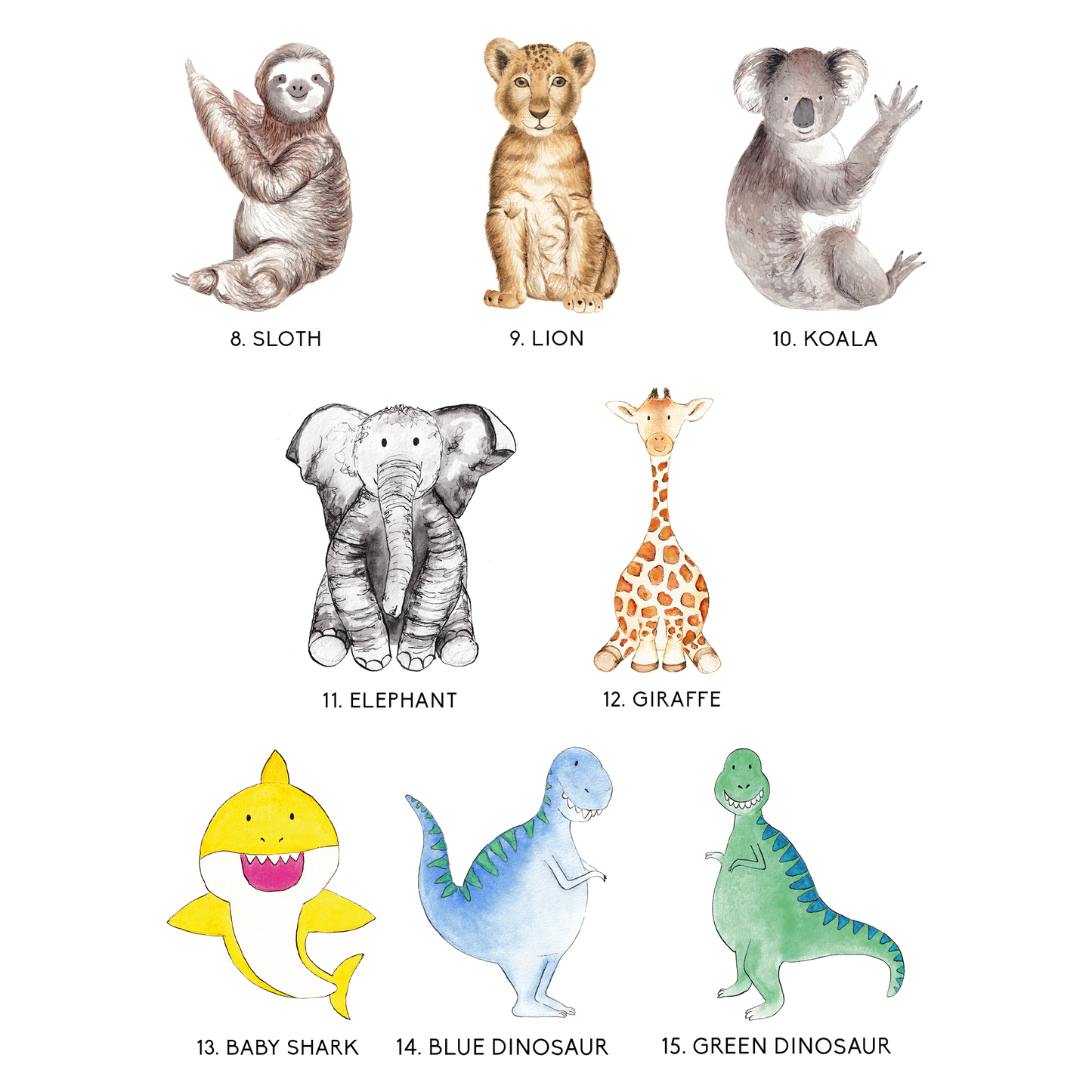 Animal Illustration Name Gift- Baby Boy