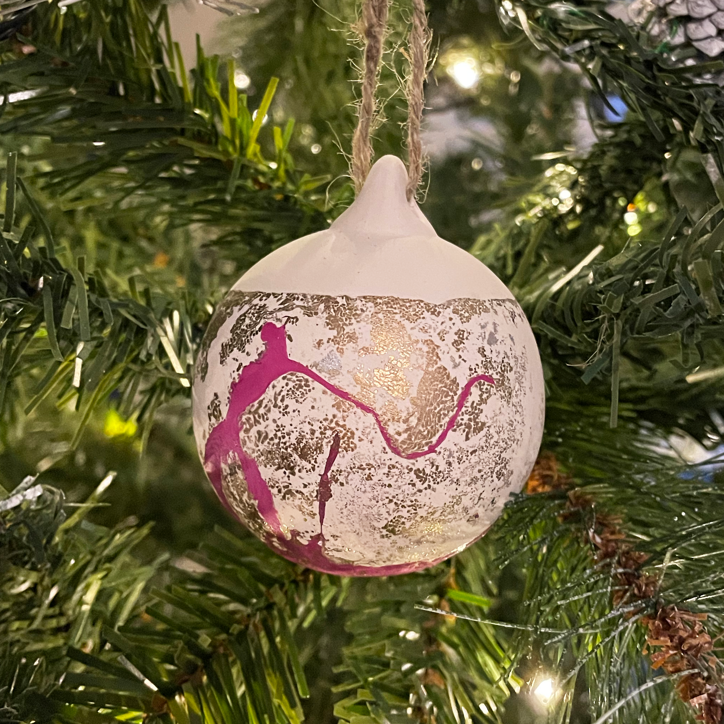 Marbled Ceramic Christmas Bauble