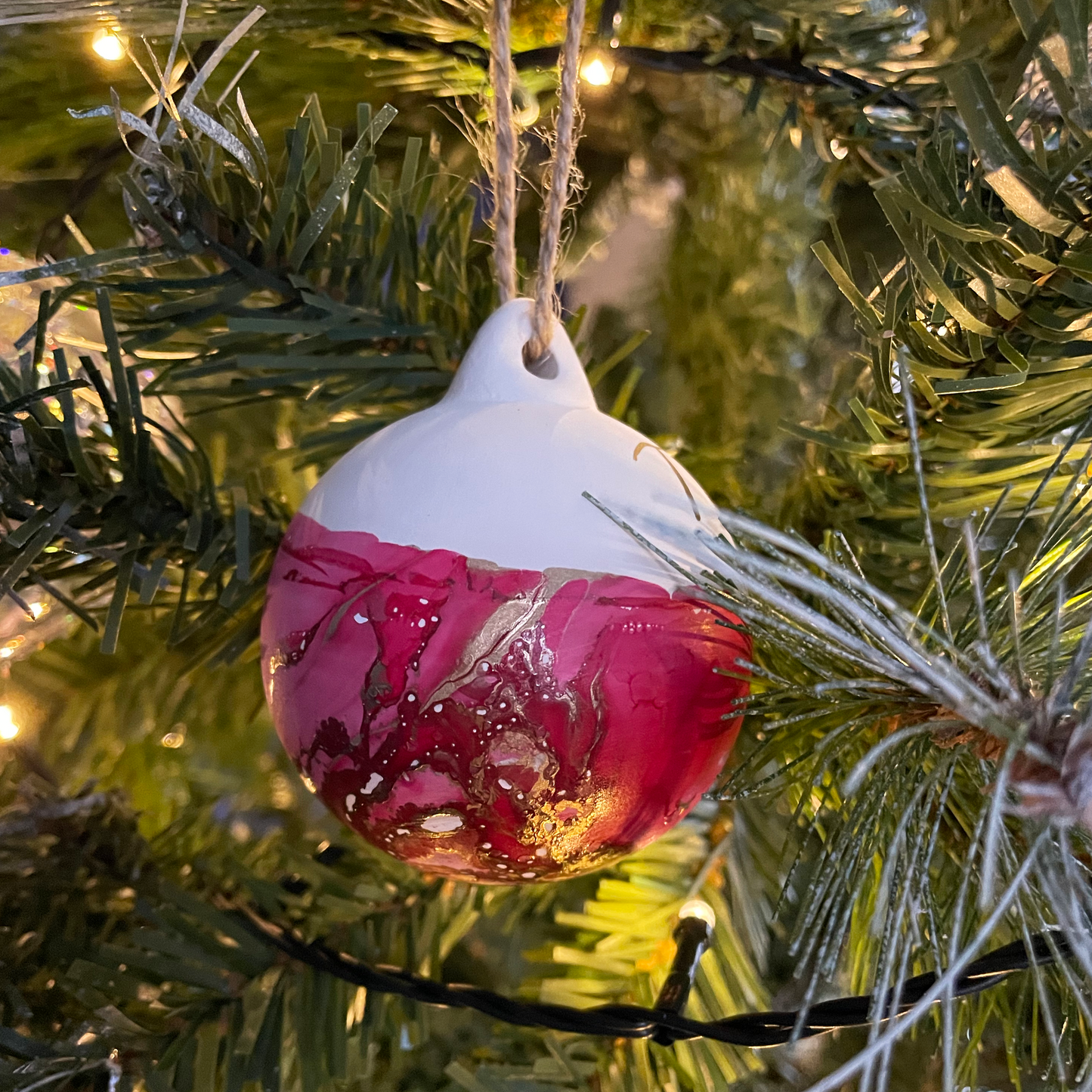 Marbled Ceramic Christmas Bauble