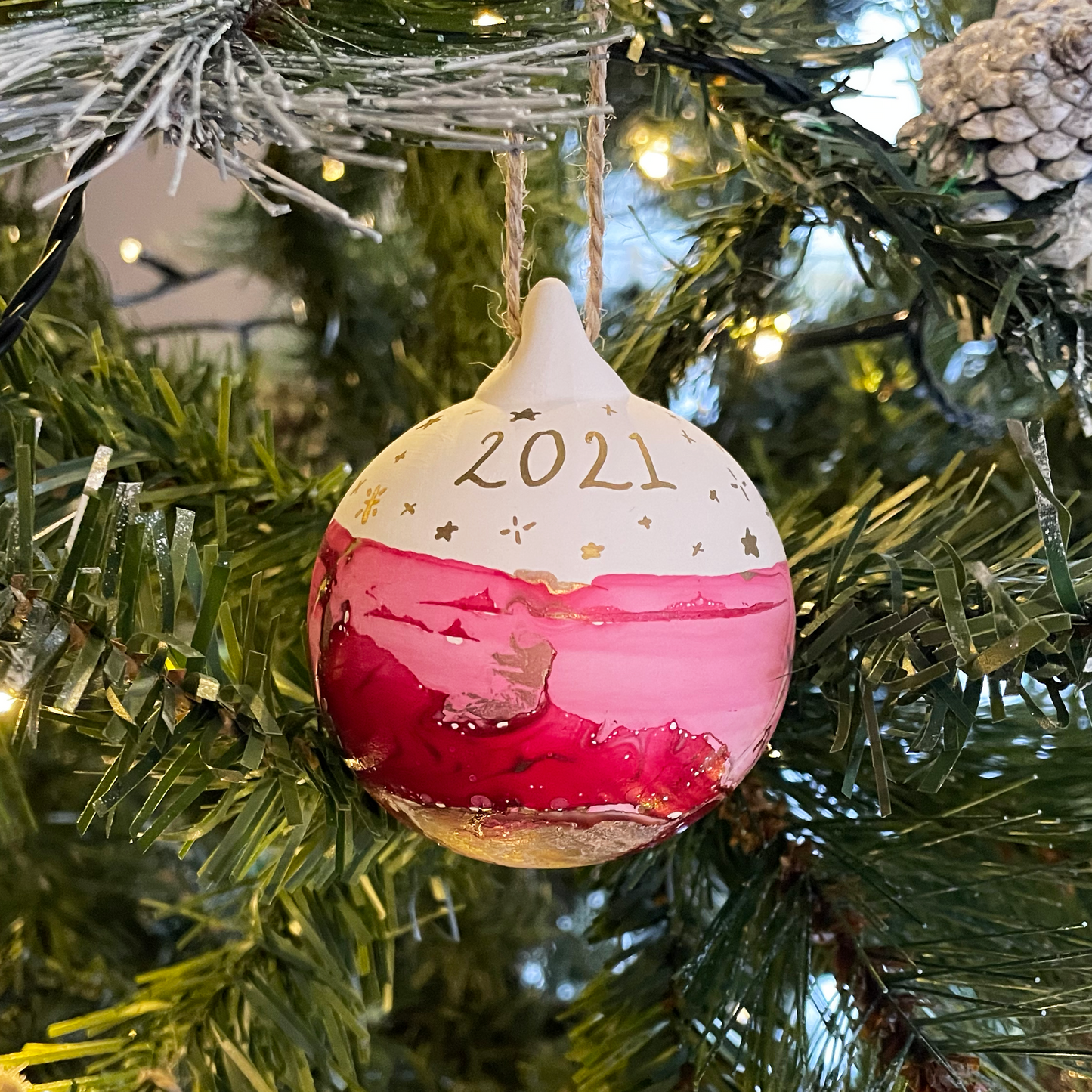 Marbled Ceramic Christmas Bauble