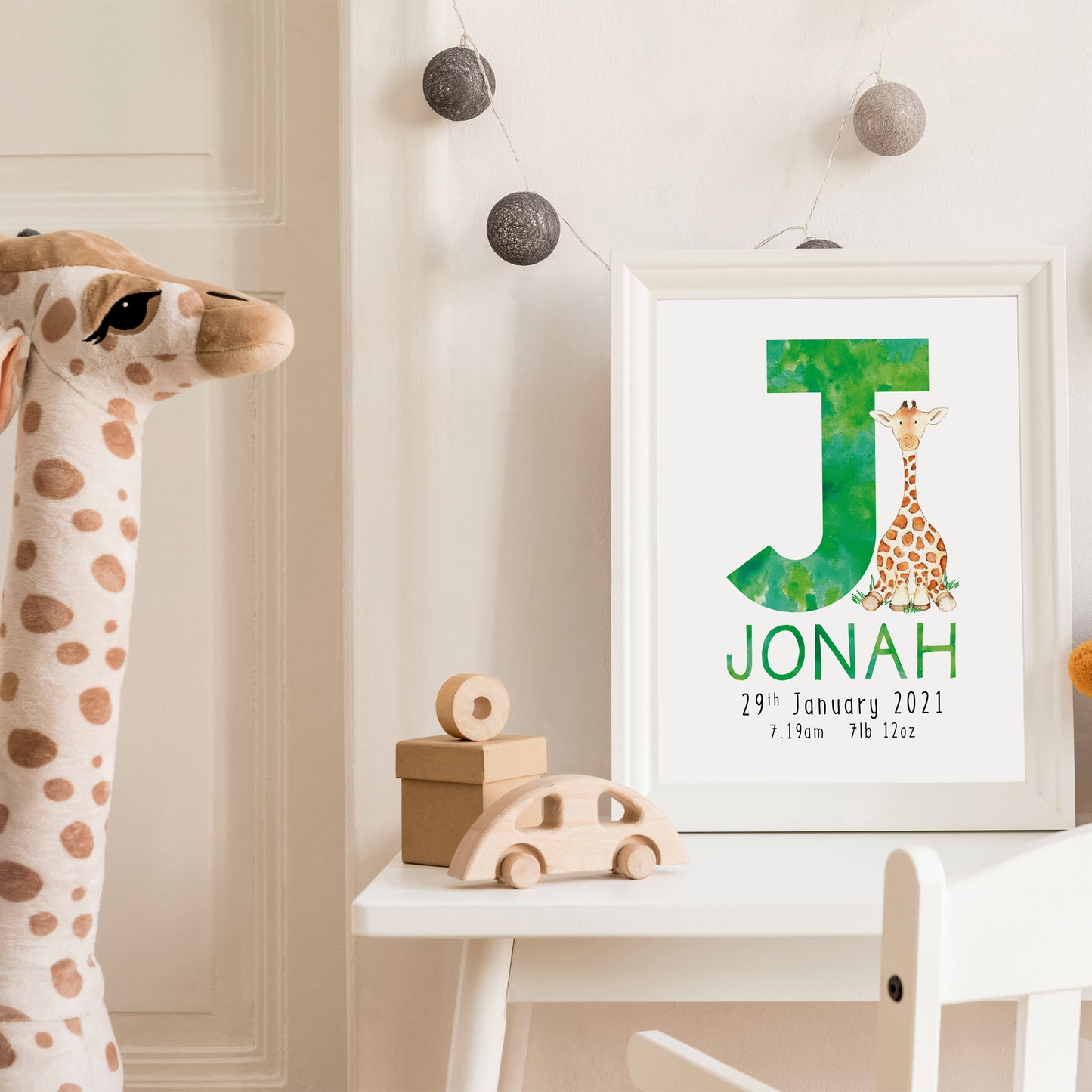 Animal Illustration Name Gift- Baby Boy