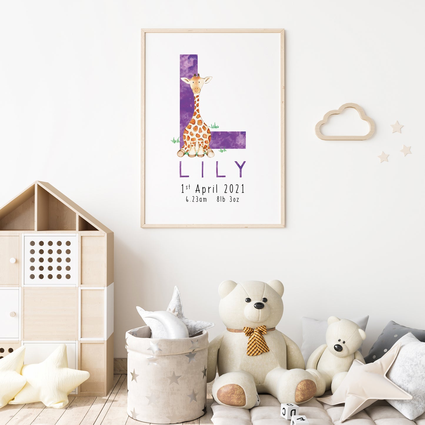 Animal Illustration Name Gift- Baby Girl