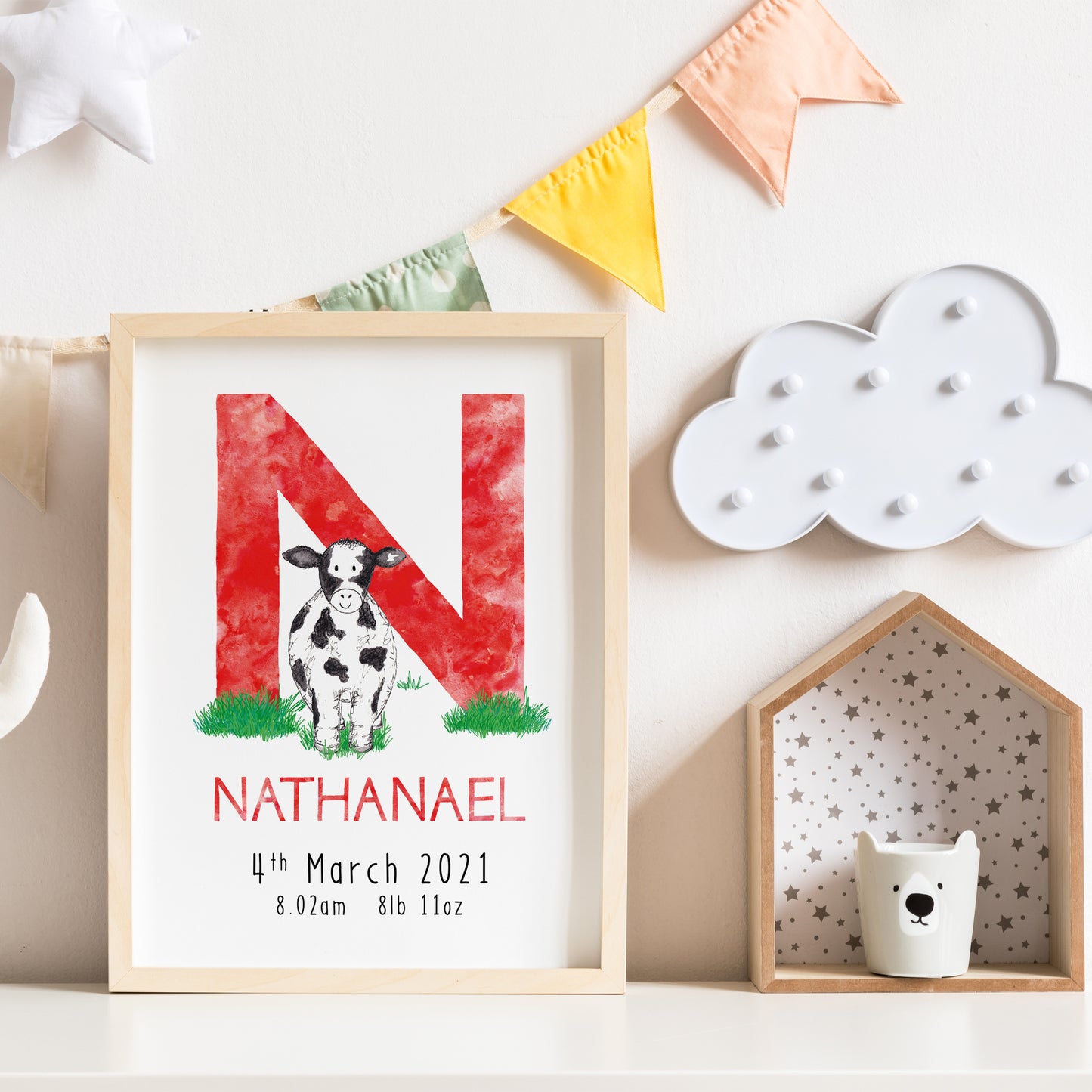 Animal Illustration Name Gift- Baby Boy