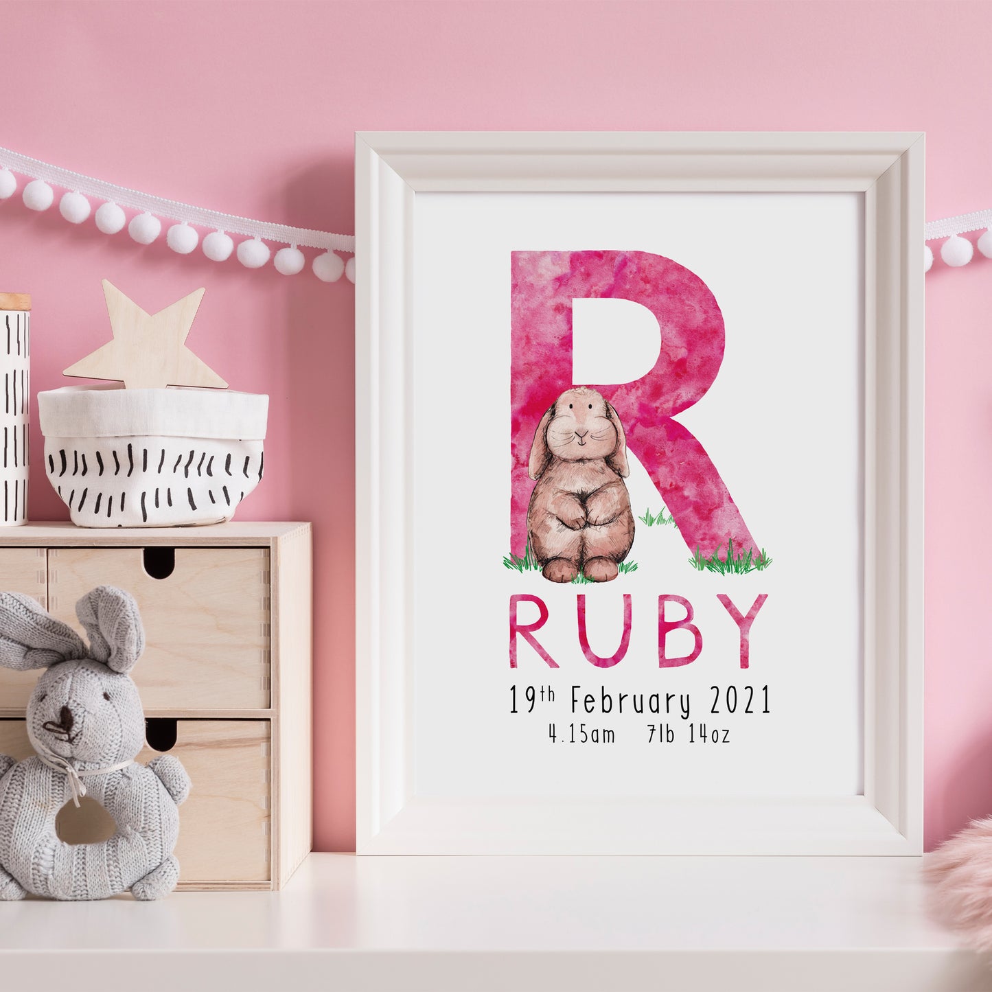 Animal Illustration Name Gift- Baby Girl