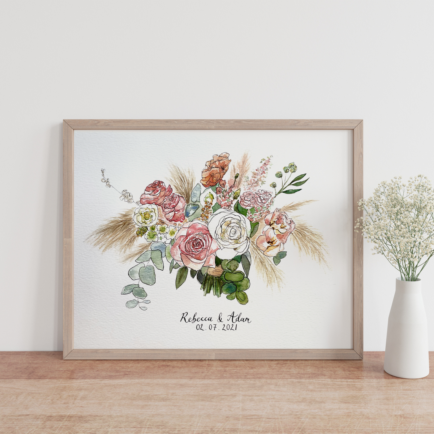 Custom Wedding Bouquet Painting